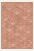 Deco Fan Coral washable rug, rectangle shape, top view