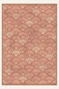 Deco Fan Coral washable rug, rectangle shape, top view