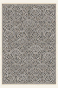 Alfombra lavable Deco Fan Charcoal, forma rectangular, vista superior