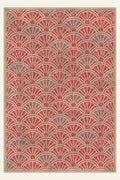 Deco Fan Crimson washable rug, rectangle shape, top view