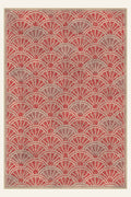 Deco Fan Crimson washable rug, rectangle shape, top view