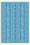Tappeto lavabile Scallop Cascade Ocean Blue, forma rettangolare, vista dall'alto