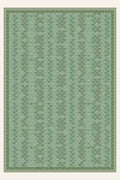 Alfombra lavable Scallop Cascade Sage Green, forma rectangular, vista superior