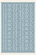 Alfombra lavable Scallop Cascade Frost Blue, forma rectangular, vista superior
