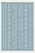Alfombra lavable Scallop Cascade Frost Blue, forma rectangular, vista superior