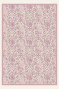 Tapis lavable Etched Bouquet Orchid Pink, forme rectangulaire, vu de dessus