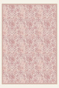 Tapis lavable Etched Bouquet Dusty Rose, forme rectangulaire, vu de dessus