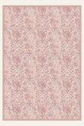 Tapis lavable Etched Bouquet Dusty Rose, forme rectangulaire, vu de dessus