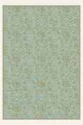 Etched Bouquet Sage washable rug, rectangle shape, top view
