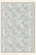 Courtyard Tile Aqua washable rug, rectangle shape, top view