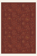 Tappeto lavabile Courtyard Tile Brick Red, forma rettangolare, vista dall'alto