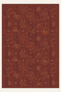Courtyard Tile Brick Red washable rug, rectangle shape, top view