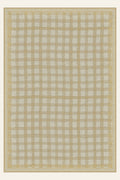 Painted Gingham Straw washable rug, rectangle shape, top view