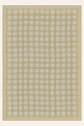 Painted Gingham Straw washable rug, rectangle shape, top view