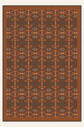 Tappeto lavabile Mesa Stitch Cocoa Rust, forma rettangolare, vista dall'alto