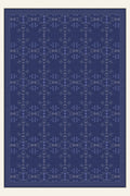 Mesa Stitch Navy washable rug, rectangle shape, top view
