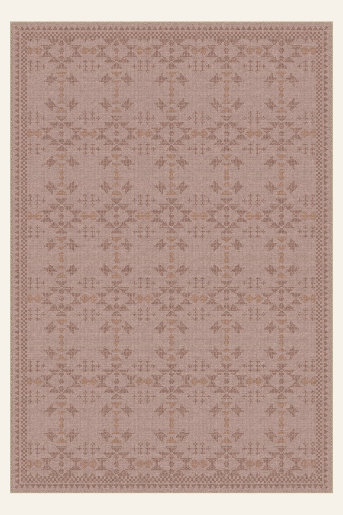 Tappeto lavabile Mesa Stitch Blush, forma rettangolare, vista dall'alto
