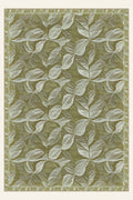 Alfombra lavable Leaf Veil Olive, forma rectangular, vista superior