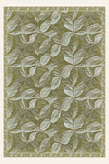 Tappeto lavabile Leaf Veil Olive, forma rettangolare, vista dall'alto