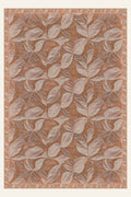Tappeto lavabile Leaf Veil Terracotta, forma rettangolare, vista dall'alto