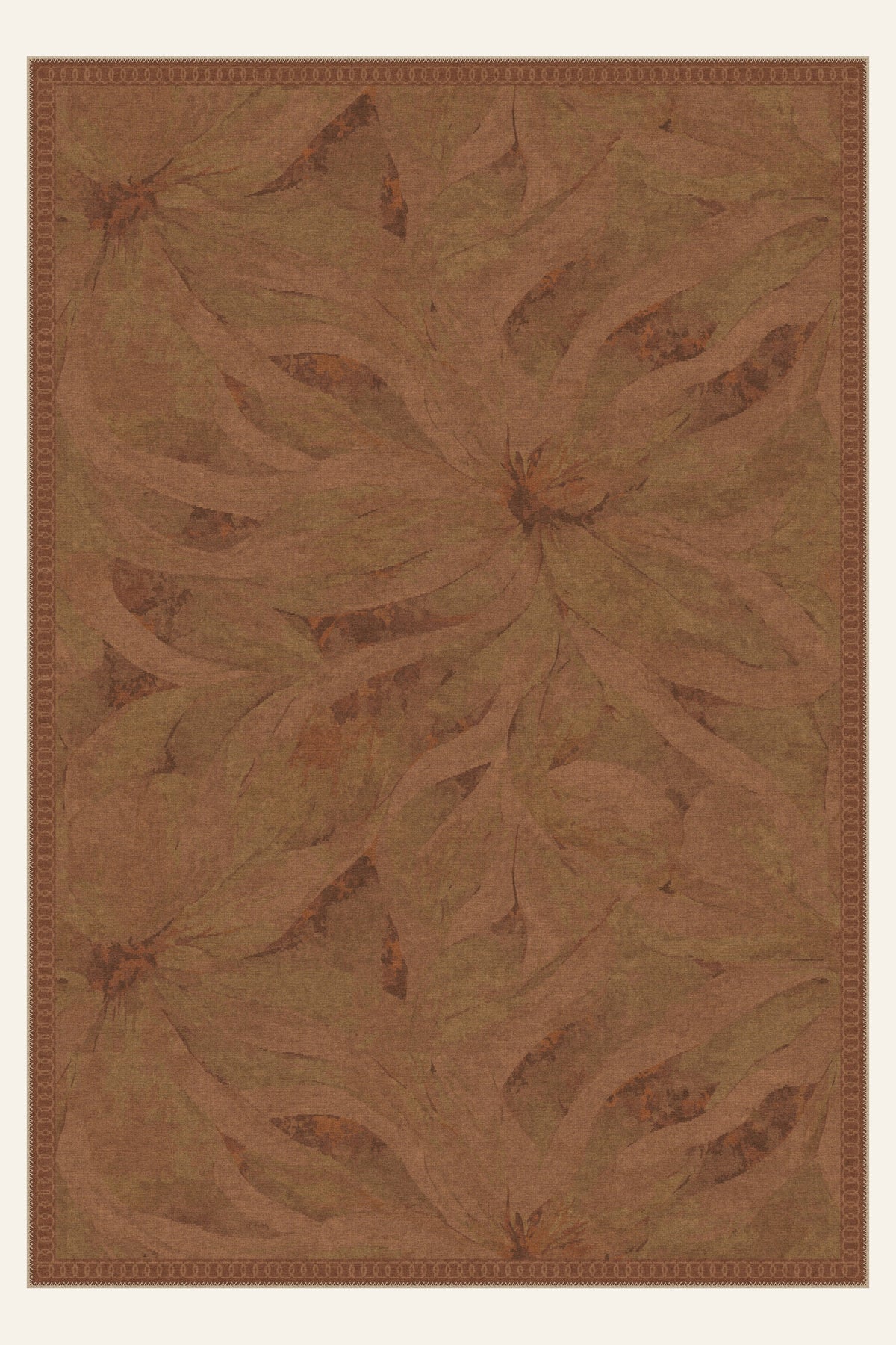 Alfombra lavable Blossom Drift Cinnamon, forma rectangular, vista superior