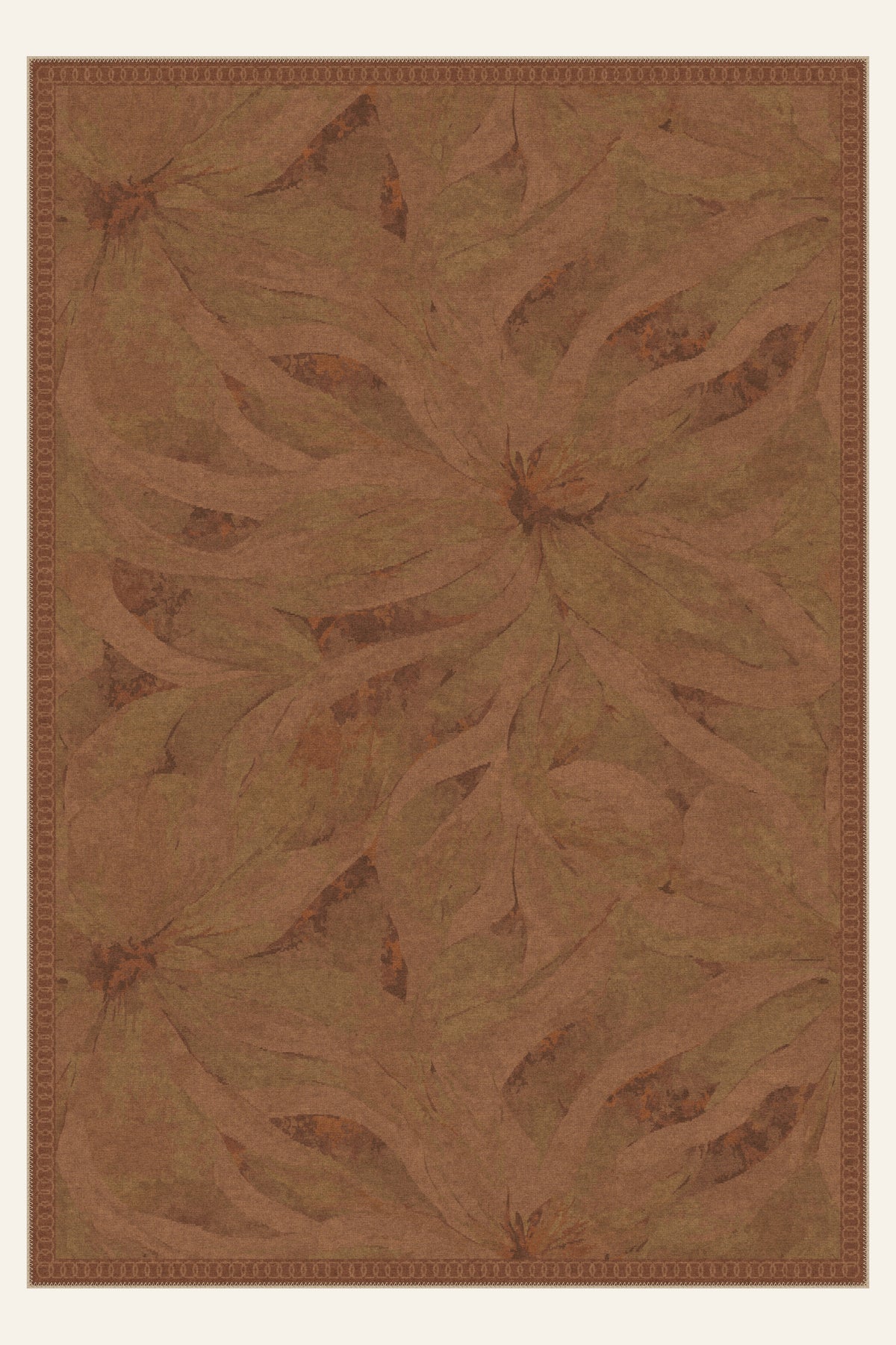 Tapis lavable Blossom Drift Cinnamon, forme rectangulaire, vu de dessus
