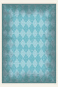 Tapis lavable Carnival Haze Aqua, forme rectangulaire, vu de dessus