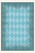 Tapis lavable Carnival Haze Aqua, forme rectangulaire, vu de dessus