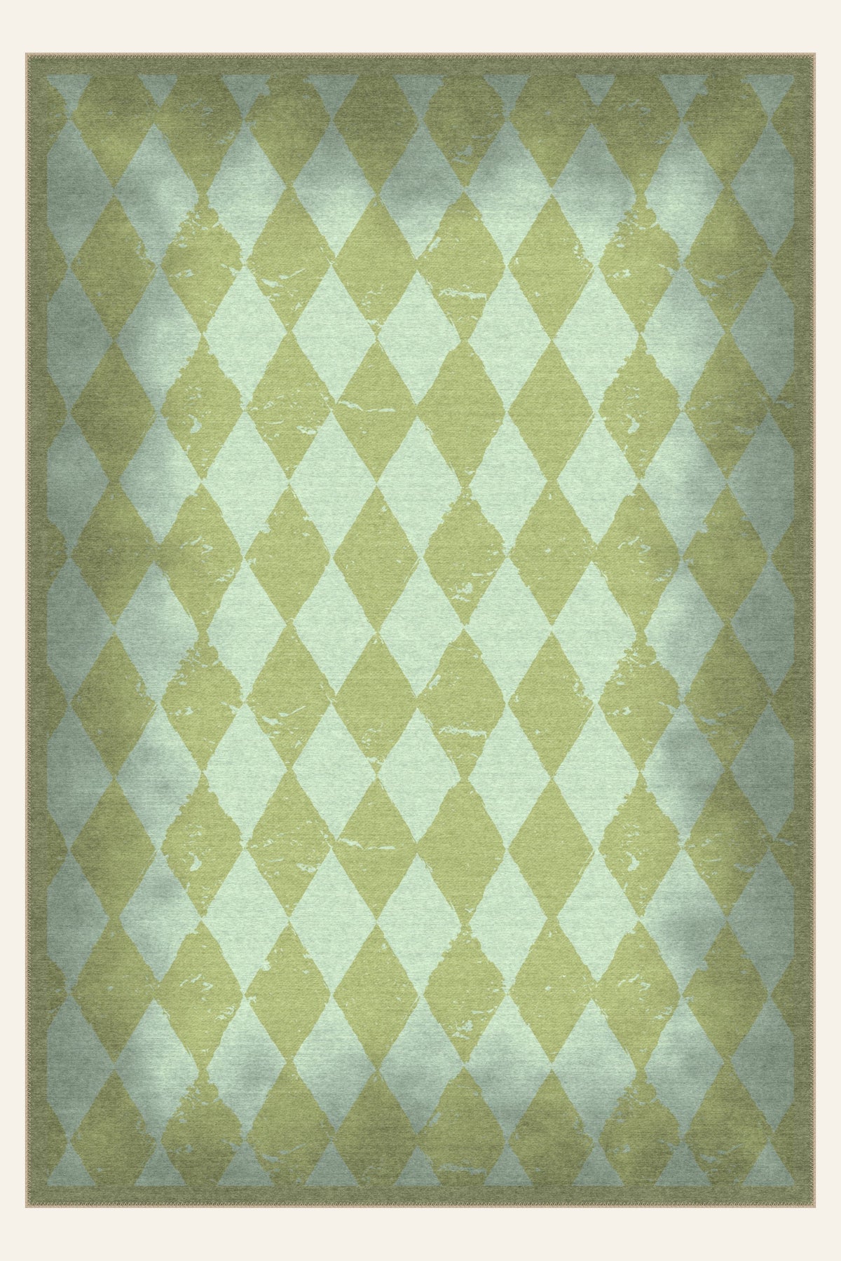 Tapis lavable Carnival Haze Pistachio, forme rectangulaire, vu de dessus