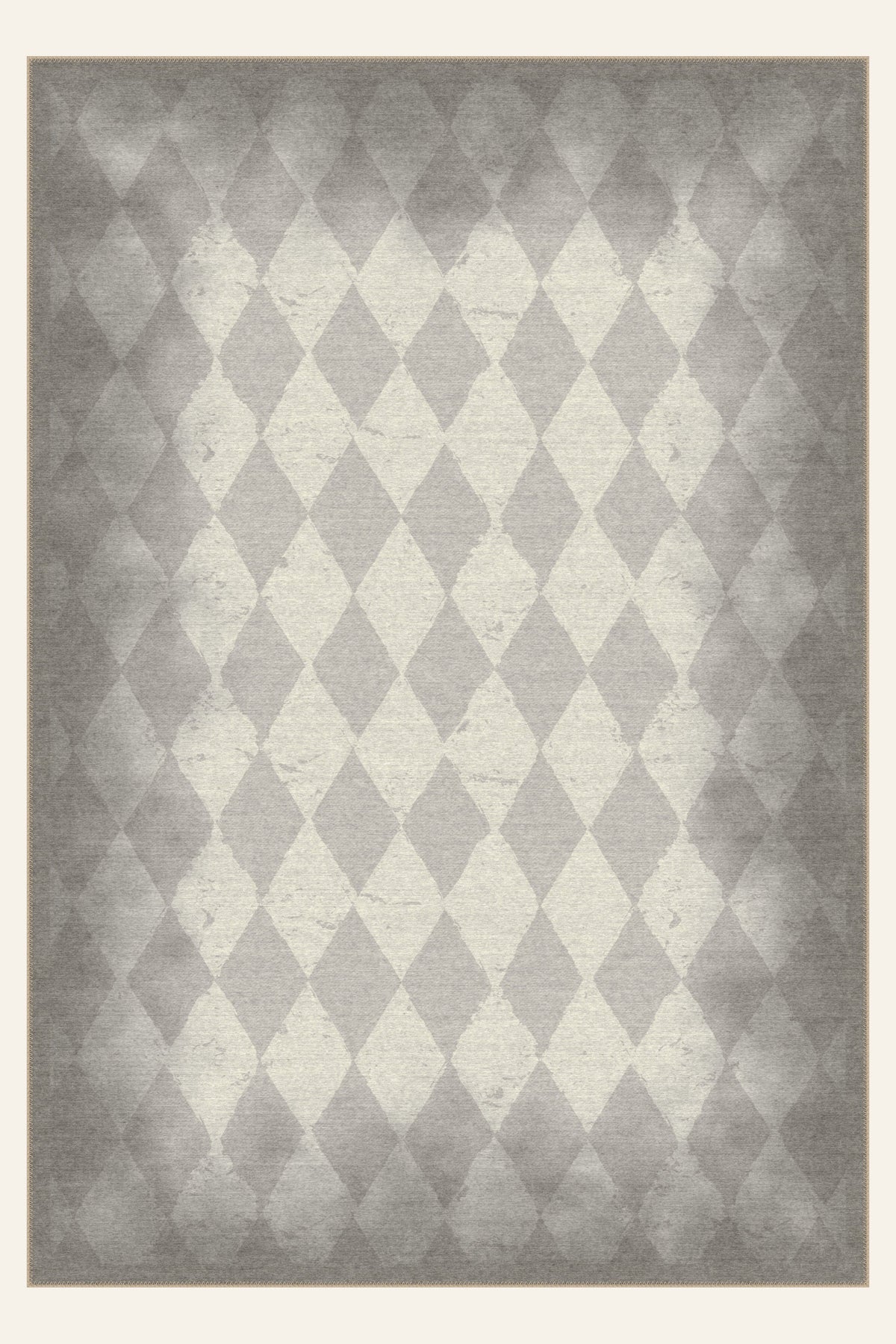 Carnival Haze Ivory Smoke washable rug, rectangle shape, top view