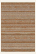 Village Rows Copper washable rug, rectangle shape, top view