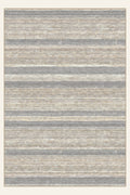 Village Rows Dove Gray washable rug, rectangle shape, top view