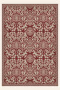 Palazzo Scroll Garnet washable rug, rectangle shape, top view