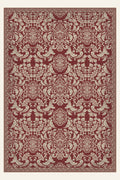 Palazzo Scroll Garnet washable rug, rectangle shape, top view