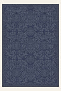 Palazzo Scroll Navy washable rug, rectangle shape, top view