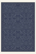 Tappeto lavabile Palazzo Scroll Navy, forma rettangolare, vista dall'alto