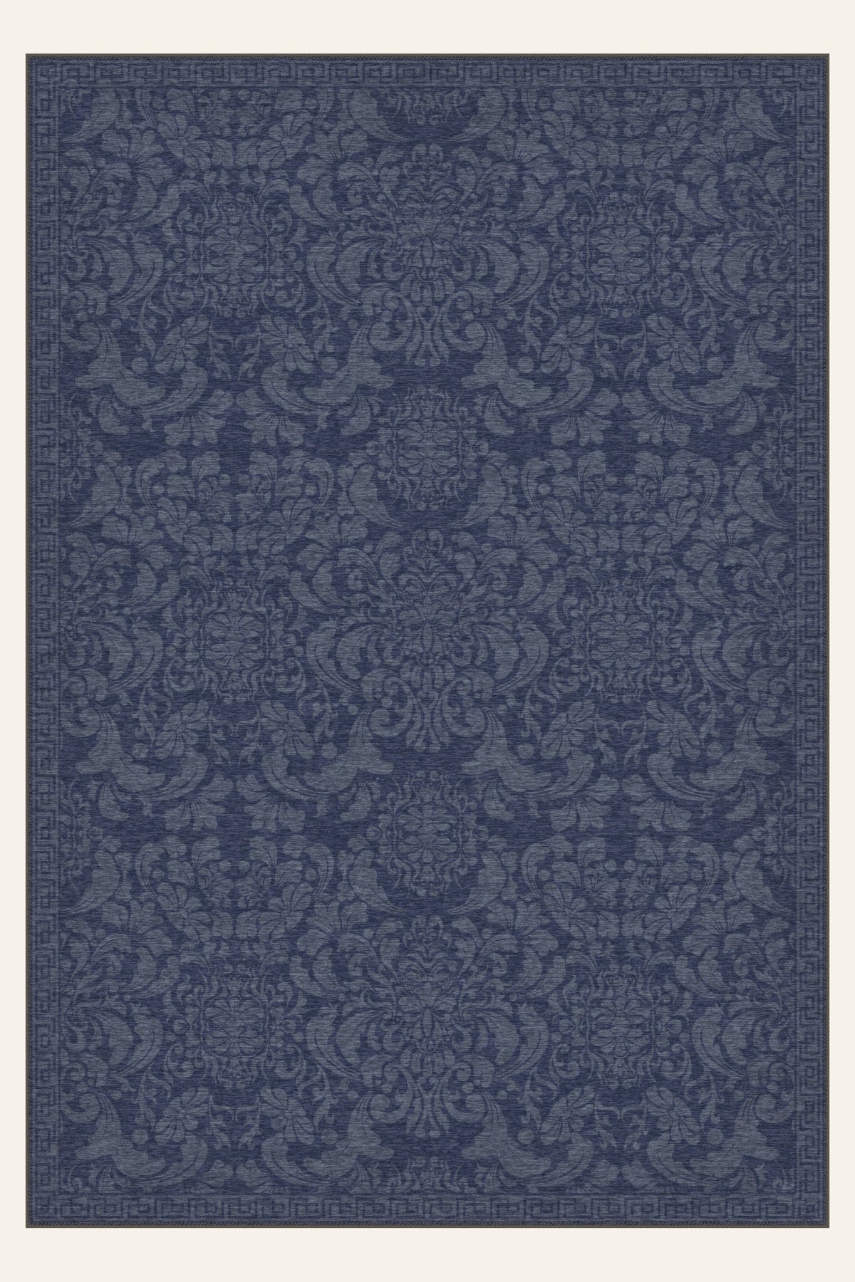 Tappeto lavabile Palazzo Scroll Navy, forma rettangolare, vista dall'alto