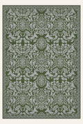 Tapis lavable Palazzo Scroll Moss Green, forme rectangulaire, vu de dessus
