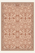 Palazzo Scroll Terracotta washable rug, rectangle shape, top view