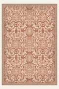 Waschbarer Teppich Palazzo Scroll Terracotta, rechteckige Form, Draufsicht