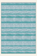 Sahel Bands Turquoise washable rug, rectangle shape, top view