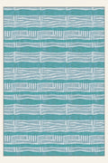 Tappeto lavabile Sahel Bands Turquoise, forma rettangolare, vista dall'alto