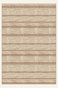 Sahel Bands Mushroom washable rug, rectangle shape, top view