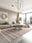 Rosewood Stripe machine washable rectangular area rug with non-slip backing