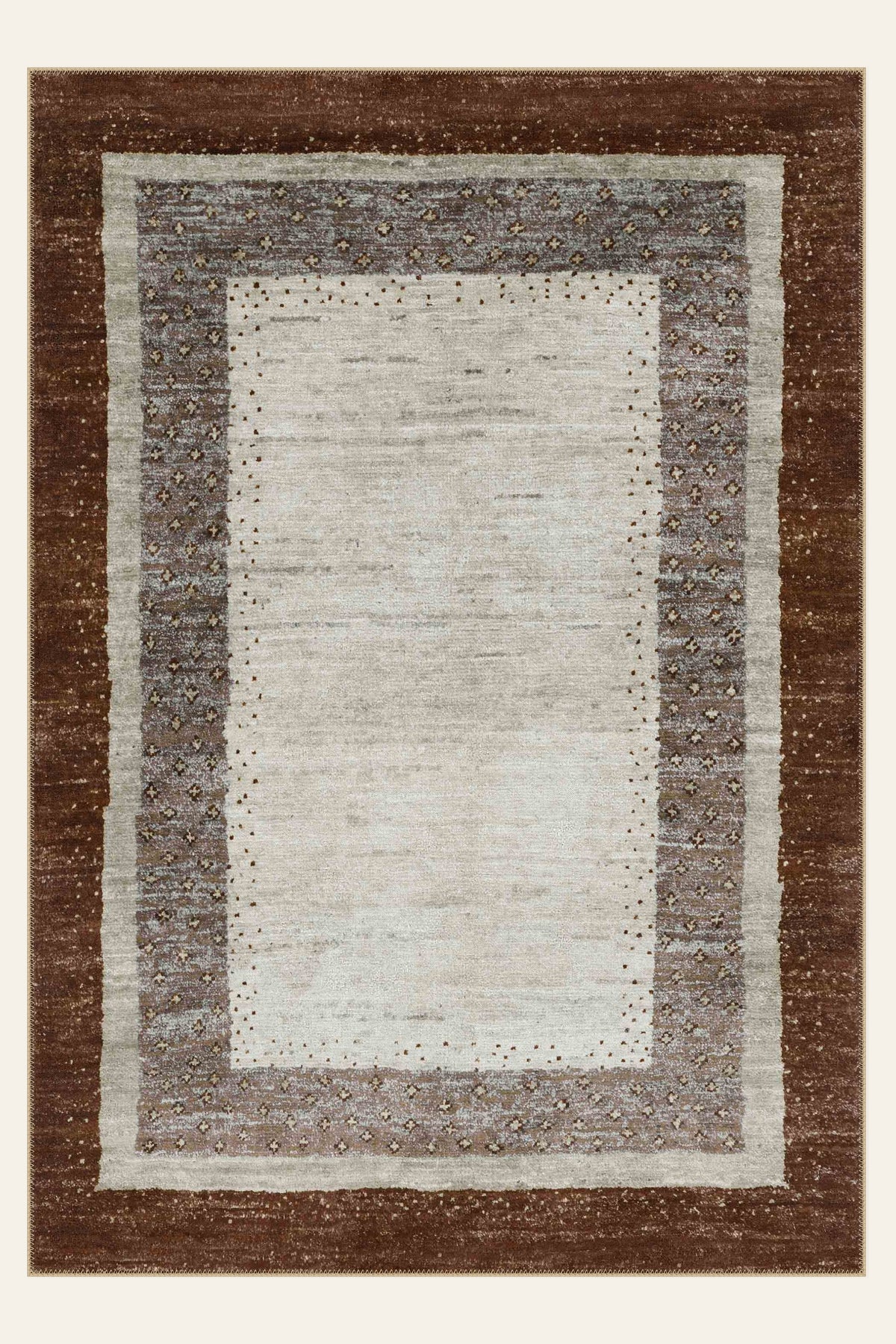Desert Frame washable rug, rectangle shape, top view