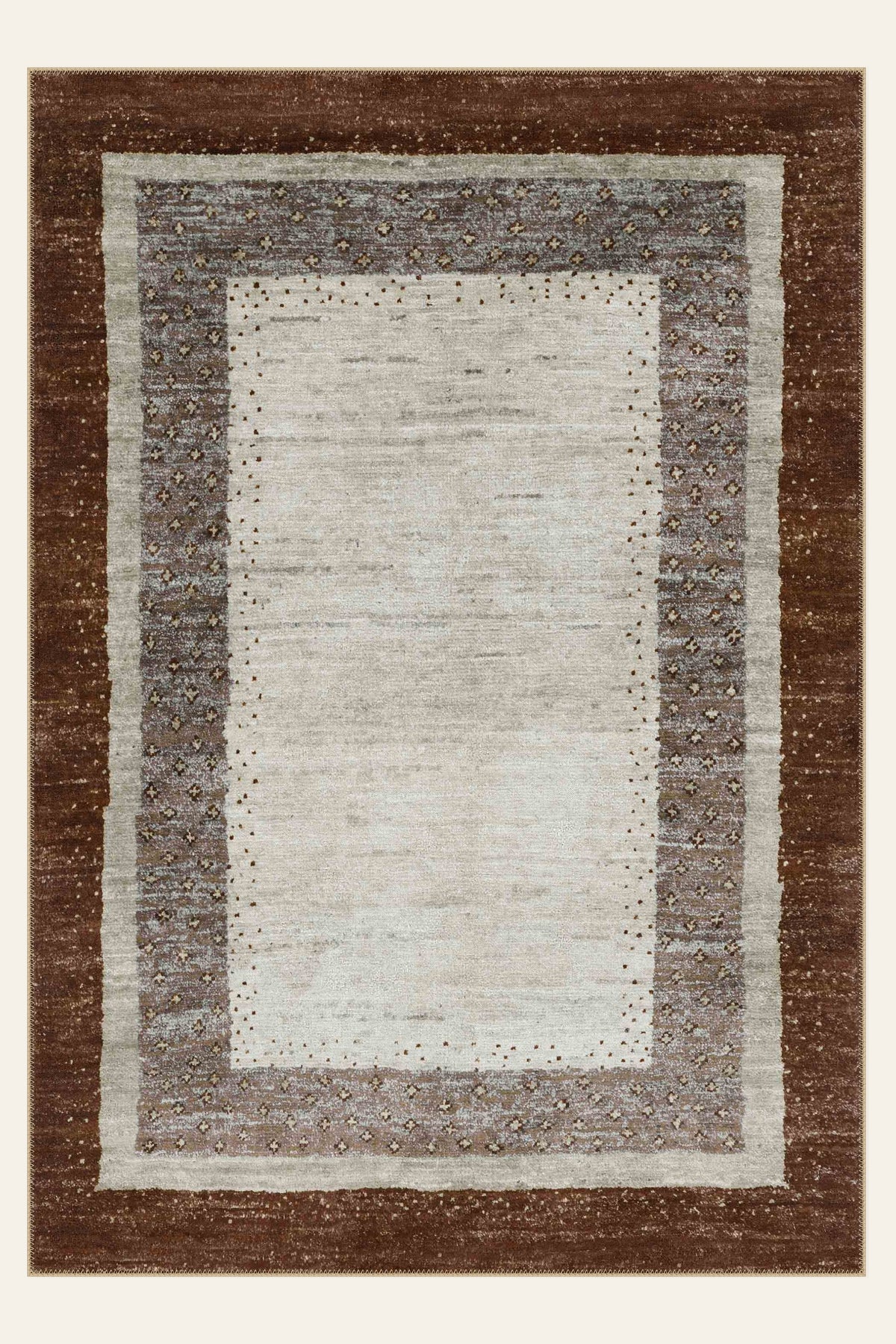 Desert Frame washable rug, rectangle shape, top view