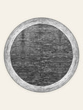 Alfombra lavable Stonewash, forma redonda, vista superior