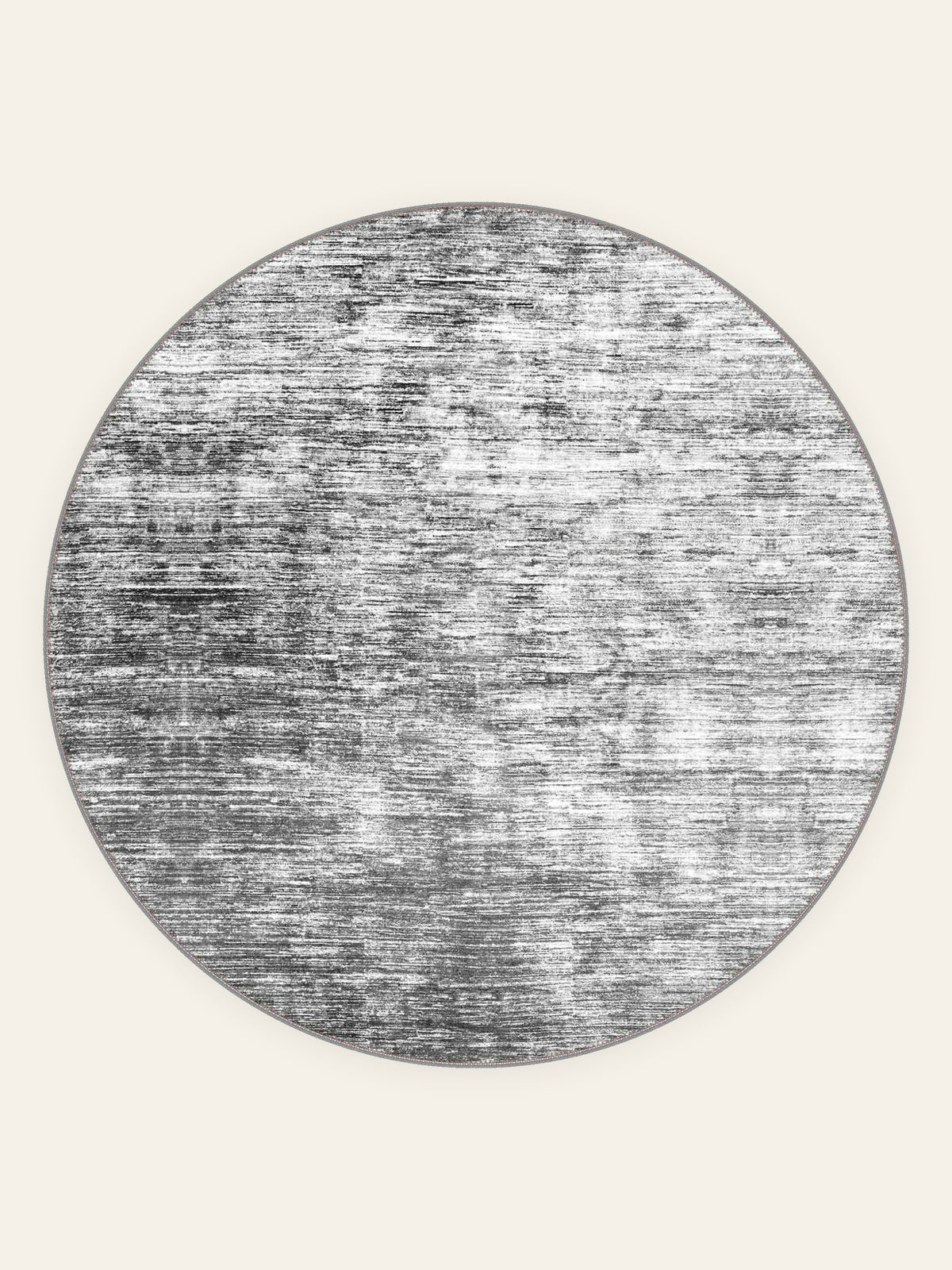 Aegean Wash Grey washable rug, round shape, top view