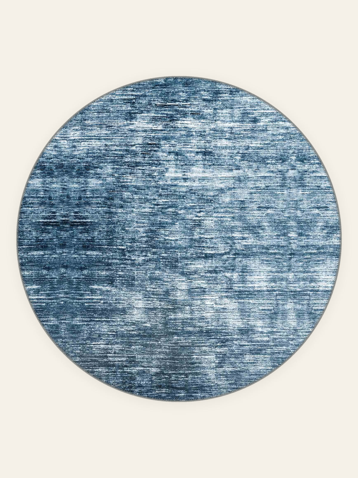 Aegean Wash Navy washable rug, round shape, top view