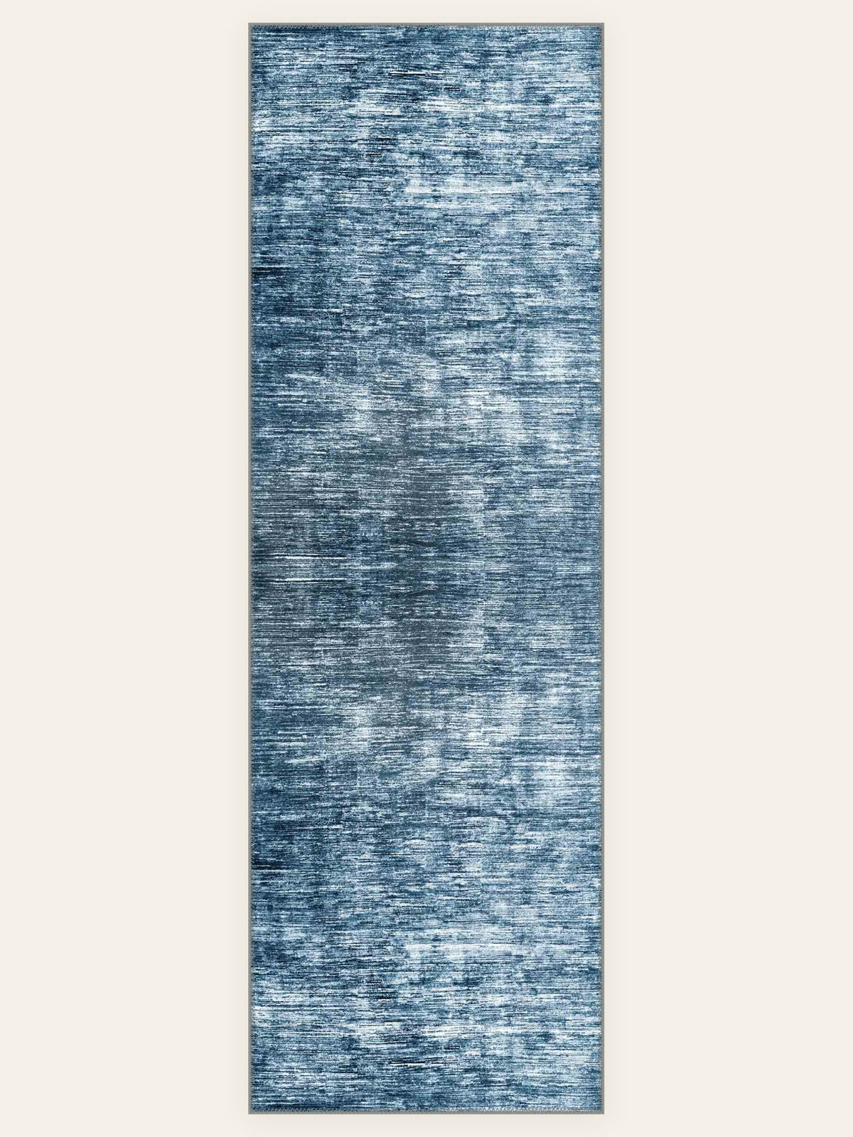 Aegean Wash Navy washable rug, runner shape, top view